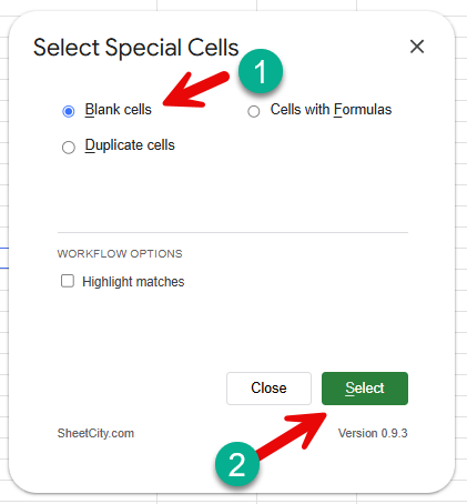 How to Select Blank Cells in Google Sheets 3